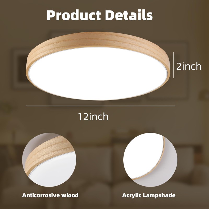 LED Smart WiFi Ceiling Light, Dimmable LED Light with Alexa
