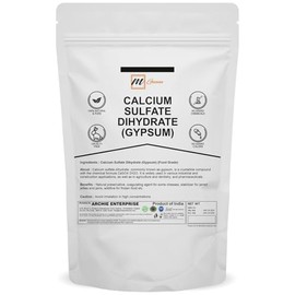 100% Pure Calcium Sulfate Dihydrate (Food Grade) - Gypsum for Baking, Water Treatment and cosmetic formulations 0.5 lbs / 227 g