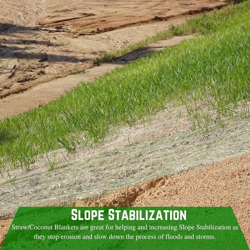 Farm Plastic Supply 100% Biodegradable Erosion Control Blanket - Straw/Coconut