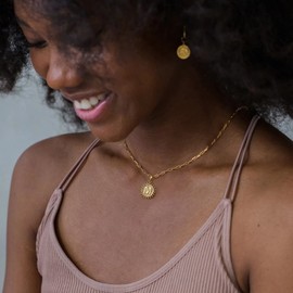 Yoosteel Gold Necklaces for Women, Dainty Paperclip Link Chain Gold Necklace Layered K Initial Necklaces for Women Gifts