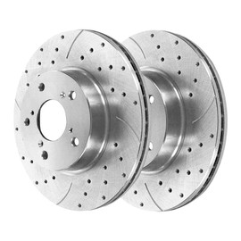 AutoShack Front and Rear Drilled Slotted Brake Rotors Silver Set of 4 Replacement for 2009-2015 Honda Pilot 2007-2009 2010 2011 2012 2013 Acura MDX 2010-2013 ZDX 3.5L 3.7L V6 AWD FWD BRKPKG039000