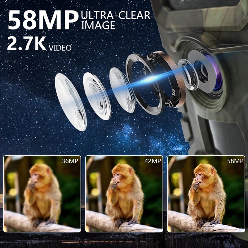 OBEST Wildlife Camera, Video Wildlife Camera, Night Vision, 0.2s Trigger