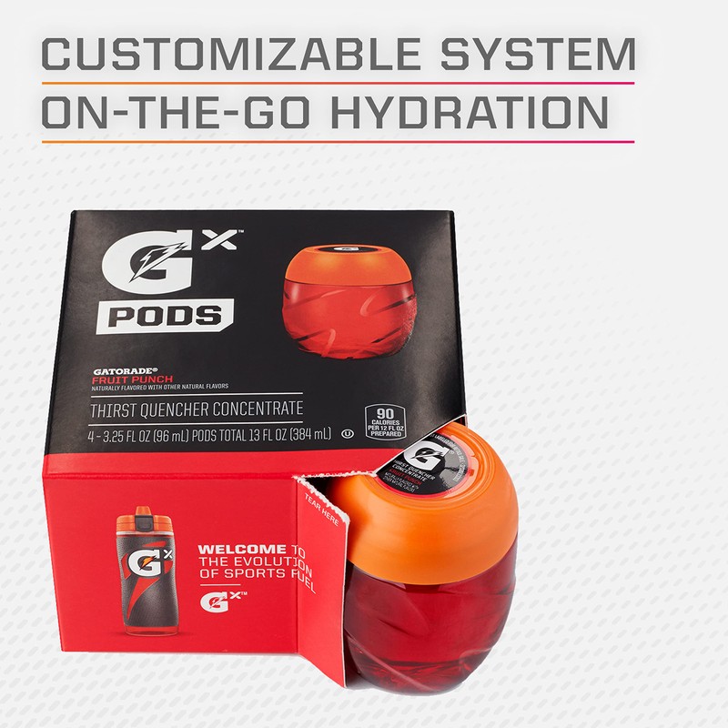 Gatorade unisex adult Gatorade GX Pods, Strawberry Raspberry 4 Count