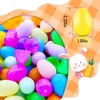 50Pcs Empty Plastic Easter Eggs - Party Decorations, Printed Shells,
