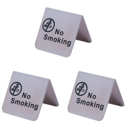 ABOOFAN 3pcs No Smoking Signs Metal No Smoking or Table Sign Warning Sign for Restaurant Office Non-Smoking Desk Logo Indicator
