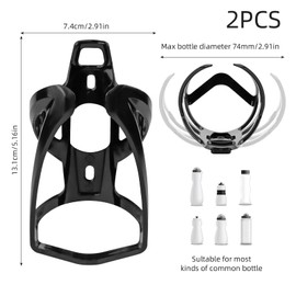 BigKego 2 Stück Schwarz Flaschenhalter Fahrrad Getränkehalter Trinkflaschenhalter Leicht Fahrradflaschenhalterung Wasserflaschenhalter mit Schrauben für Rennrad MTB Trekkingrad