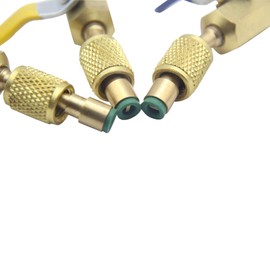 Low Loss Fittings Hvac R12 R22 to R134A Shut Off Ball Valve, Air Conditioning Refrigerant Angled Compact Ball Valve Adapter 1/4In SAE, for R12 R22 R502 Charging Hoses HVAC Tools And Equipment