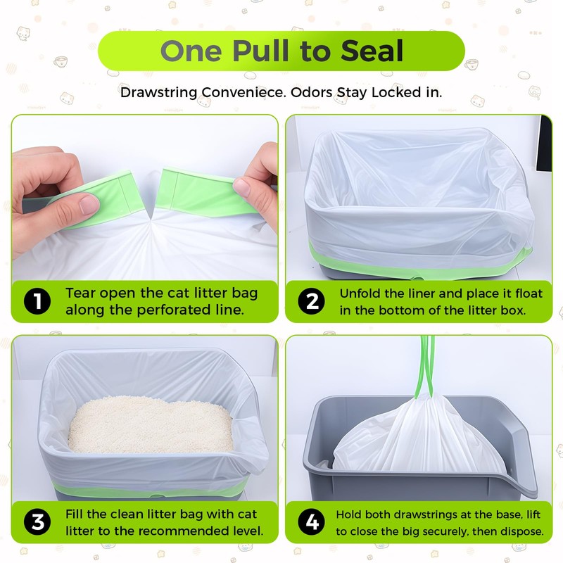 120 Count Cat Litter Box Liners Bags Compatible with Neakasa