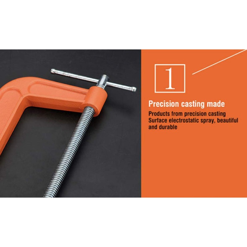 Edward Tools Heavy Duty 3" Steel C Clamp - Iron