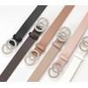 COTIM COYIN Women's Rhinestone circle Buckle Belt, Skinny Leather Belts