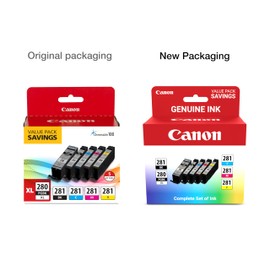 Canon PGI-280XL/CLI-281 5 Color Pack Compatible to TR8520, TR7520, TS9120 Series,TS8120 Series, TS6120 Series