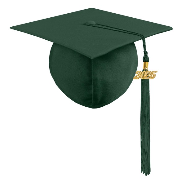 YIIOSS Graduation Cap with 2025 Tassel Year Charm Black Graduation
