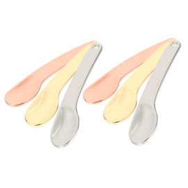 NOLITOY Metal Cream Spoon 6pcs Makeup Eye Mask Facial Spatula Scoop Set Mini Beauty Scoop for Skincare