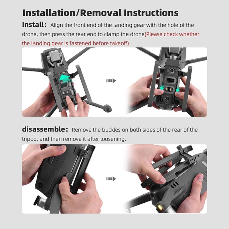 Bnineteenteam Drone Folding Landing Gear, ABS Drone Height Protector Extended