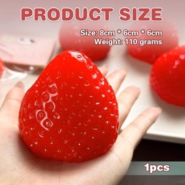 Fidget Toys Red Strawberry Stress Toy, Simulated Strawberry Anxiety Squishies Toy, Stress Toy, Children's Squeeze Toy, Strawberry Squeeze Toy for Stress Relief, Stress Relief and Relaxing Toy