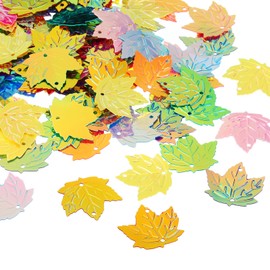 PATIKIL 30 Gram/1 Ounce Sequins and Spangles, 2Pcs Mixed Sequins for Crafts DIY Arts Wedding Celebration Supplies Greeting Card Decoration, Mix Colors, Leaves