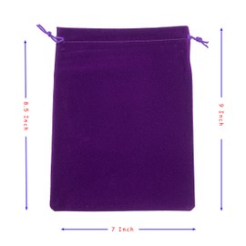 Palmhomee Pack of 12 7x9 Inch Velvet Drawstring Bags Gift Bag Velvet Pouch For Jewelry Wedding and Party Favor (Purple)