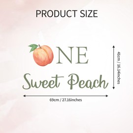One Sweet Peach Birthday Party Decorations - Peach Themed Sign Decal for Balloons Arch Backdrop, First Birthday Decorations for Girl, Pink Boho One Year Old Wall Decor, 1st Party Supplies for Girl