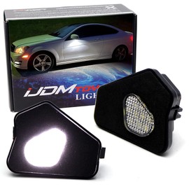 iJDMTOY White 18-SMD Full LED Under Mirror Puddle Lights Compatible With Mercedes W204 C-Class, W212 E-Class, W221 S-Class, C117 CLA-Class, C218 CLS-Class, etc (fit models w/o under mirror camera)