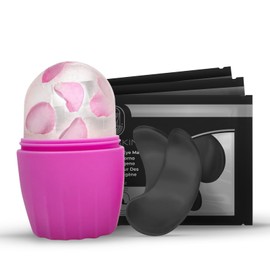 Kit ice roller, hielo facial con parches para ojos, molde de silicona para rostro con parches anti ojeras, rodillo facial hielo, hielo para la cara