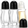 Tioncy 3 Pcs 50ml Empty Glass Roller Bottles Deodorant Roll