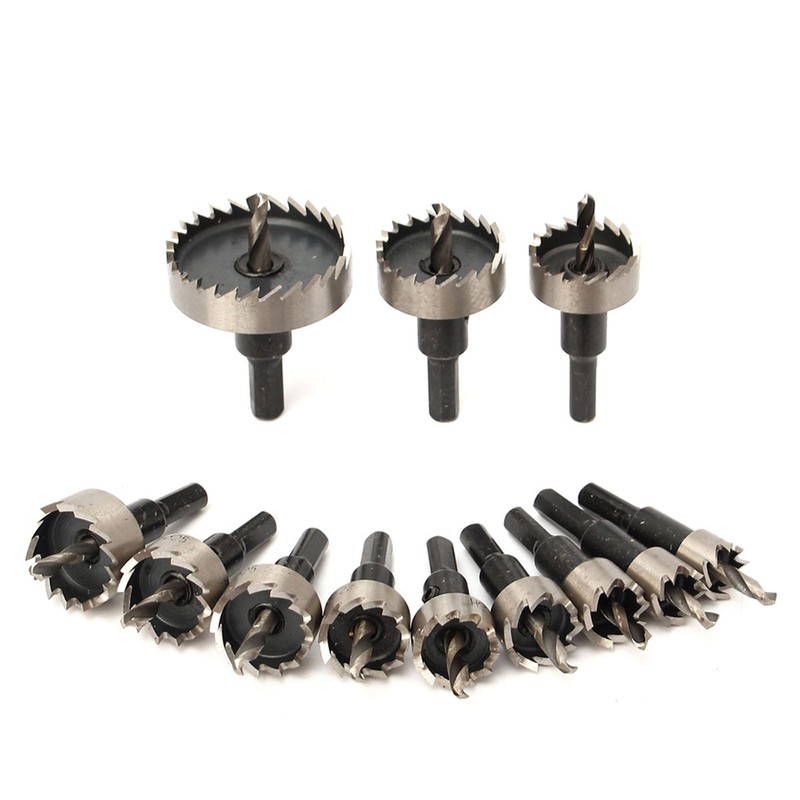 12PCS HSS Drill Bit Hole Saw Tooth Set Stainless Steel