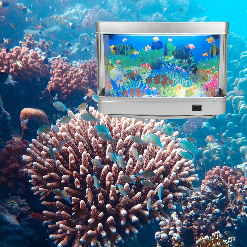 Tokenkuko Fake Fish Tank Mini Aquarium,Artificial Tropical Fish Decorative,Fake Aquarium