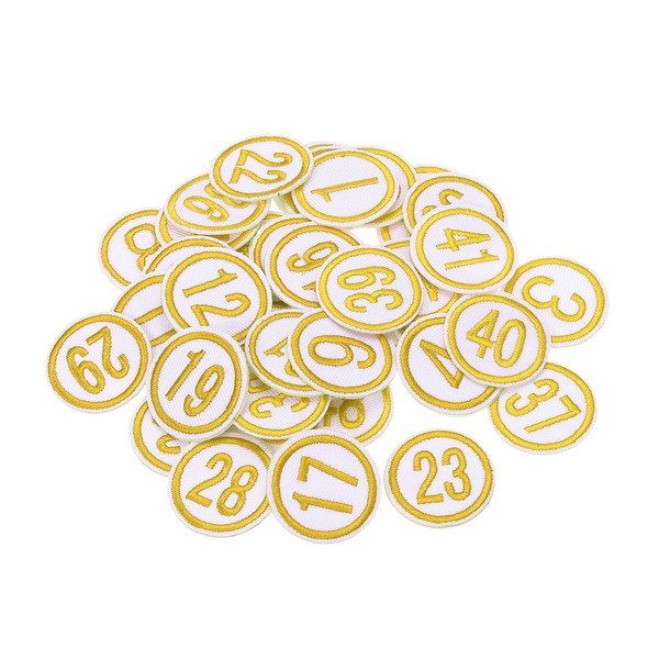 sourcing map Pack of 50 Digital Patch Number Embroidery Yellow