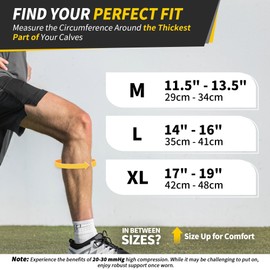 CAMBIVO 2 Pairs of Calf Support Stockings for Women and Men, Compression Socks, Calf Compression, Calf Leg Warmers for Sports, Football, Running, Swelling, Recovery