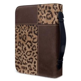 Mumeson Leopard Print Bible Protect Cover Church Study Bible Study Supplies Pouch Bible Tabs and Bookmark Carrier Church Study PouchSmooth Zipper Scripture Studying Handbag