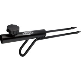 FLADEN Anodized Brolly Spike / Compact 33 x 13 x 3.5cm / Light Strong Corrosion Resistant Steel / 2 Anti Twist Ground Prongs / Foot Bar / Twist Grip Lock / for Garden and Camping Umbrellas [25-3941]