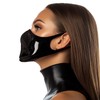 GREEFEI Black Latex Half Face Mask Handmade,Rubber Half Face Mask