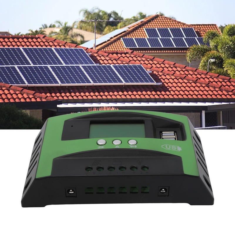 MPPT Solar Panel Controller with Dual USB Ports LCD Display