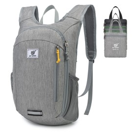 SKYSPER Small Daypack 10L/15L/20L Hiking Backpack Packable Lightweight Travel Day Pack for Women Men, Grey, 15L, Daypack Backpacks