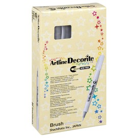 Artline 'Decorite' Red Brush Marker Pen for Card, Glass, Metal and Plastic