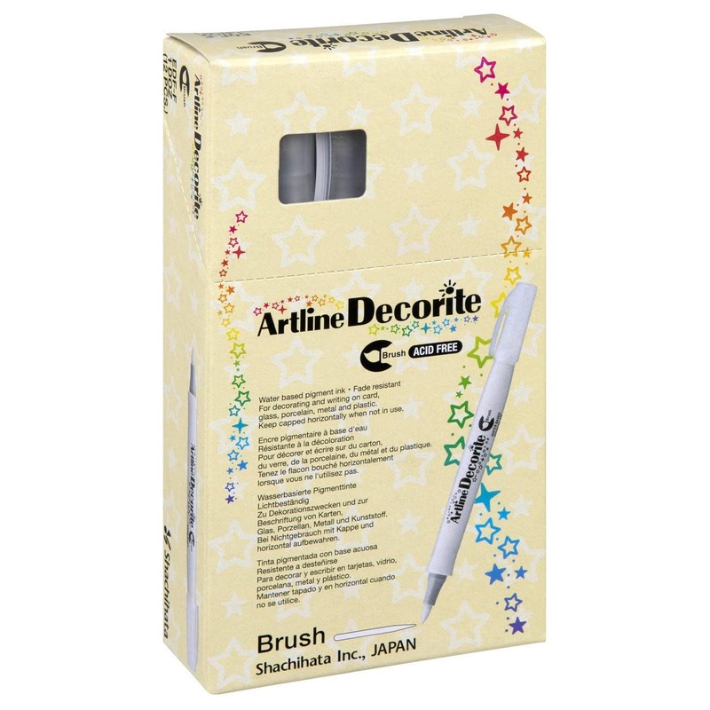 Artline 'Decorite' Red Brush Marker Pen for Card, Glass, Metal