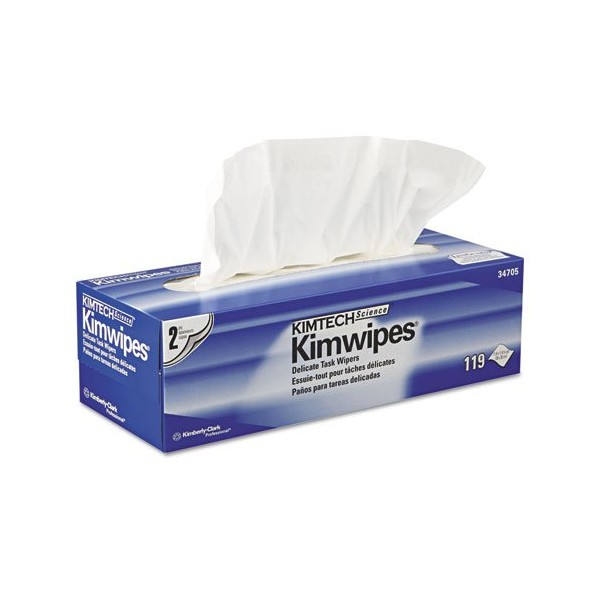 Kimberly Clark 34705 Kimtech Science Kimwipes, 2-Ply, 11.8" x 11.8" Wipers (Case of 15 Boxes, 119 per Box)