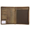 Greenburry Vintage A4 Leather Zip Writing Case Conference Folder Documents