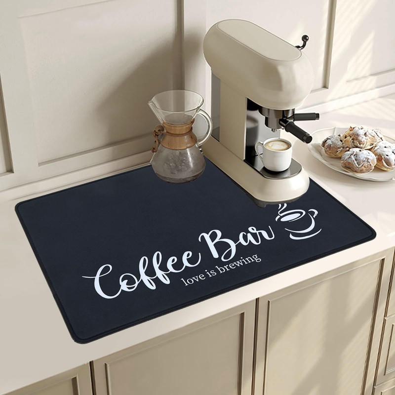 SHACOS Large Coffee Mat 2-Pack 16x24 Inch Absorbent Non Slip
