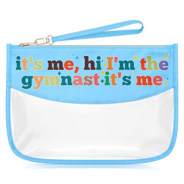 Sazuwu Gymnast Gifts for Girls Blue Makeup Bags with Zipper