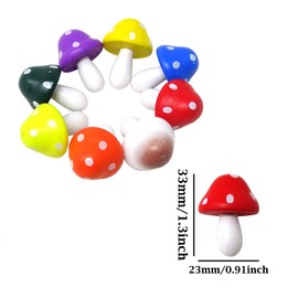 Honbay 24PCS Wooden Miniature Mushroom Mini Mushroom Figurines Plant Flower Pots Ornaments for Fairy Garden Succulent Planter Moss Landscape Home Decor (8 Color)