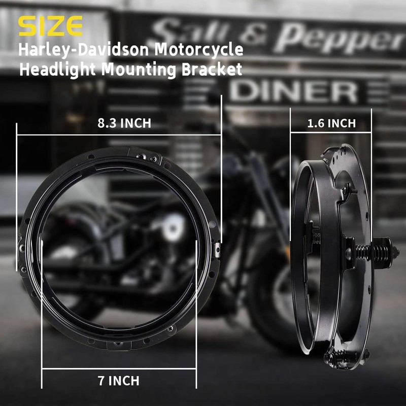 SKUNTUGUANG 7" inch Round LED Projector Headlight Trim Ring Mounting