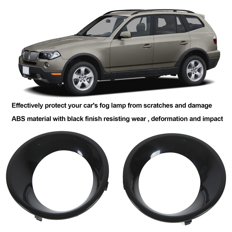 Pair Front Bumper Fog Lamp Cover Ring Trim 51113423789 Replacement