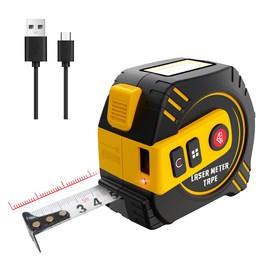 REVASRI Digital Tape Measure, 40m Laser Rangefinder & 5m Tape Measure, Real Time Digital Display Unit FT/M/IN and Pythagoras Mode Pythagoras/Distance/Area/Volume Measurement