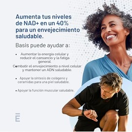 ELYSIUM Basis NAD Plus Suplemento 30 porciones - con ribósido de nicotinamida 250 mg y pterostilbeno 50 mg - Suplemento para el envejecimiento saludab