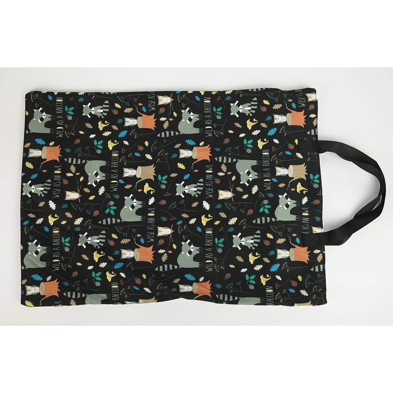 (Raccoon) - Large Hanging Wet/Dry Cloth Nappy Pail Bag for