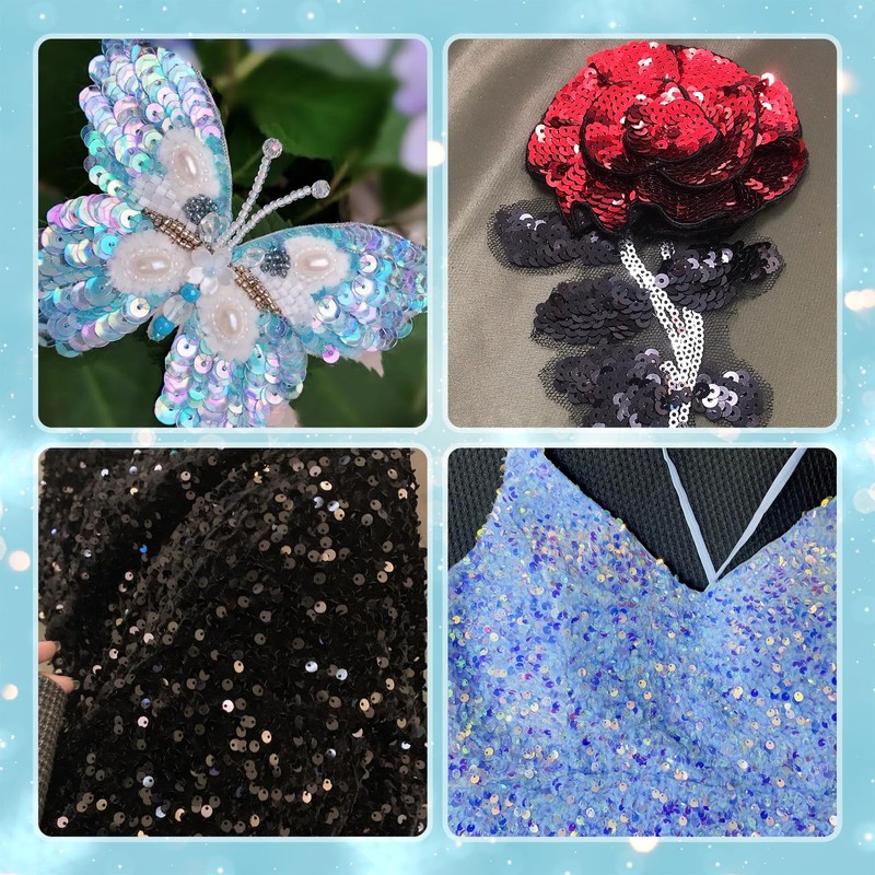 Naler 2800pcs Loose Sequins White Iridescent Glittering Sequins Spangles Sequins