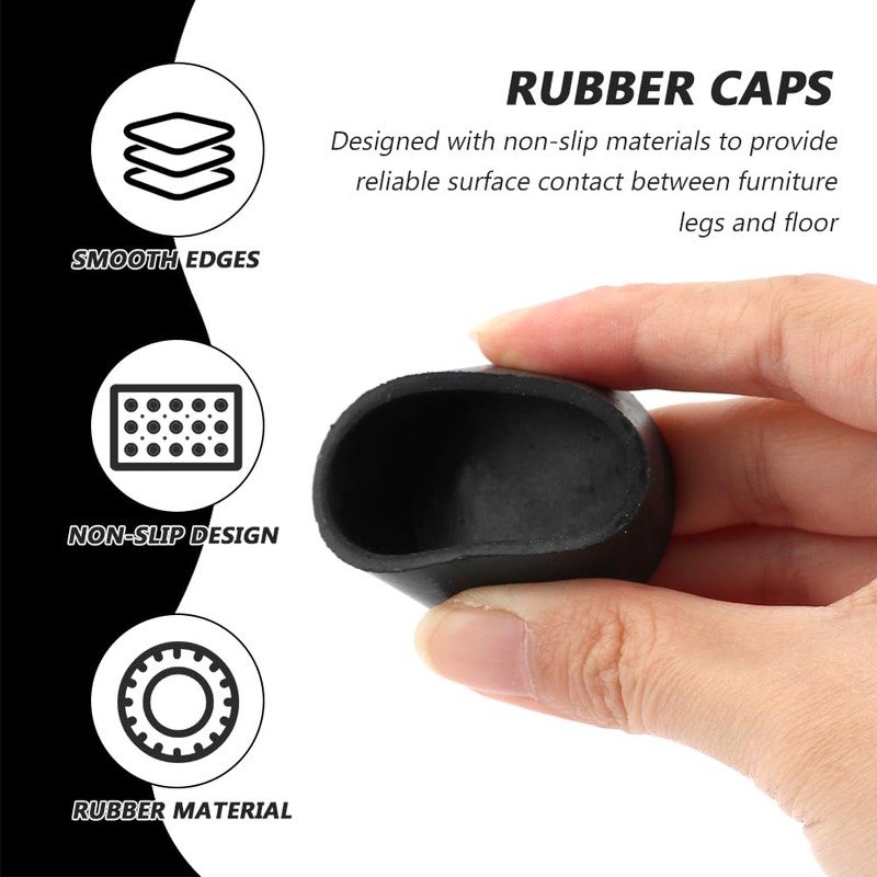 8 PCS Rubber Chair Floor Protector Ferrule Cap End Tips