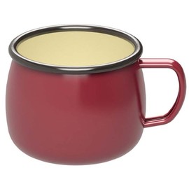 Captain Stag UH-502 BBQ Cup, Enamel Mug, Red, 13.5 fl oz (400 ml), 3.5 x 4.6 x 3.0 inches (88 x 117 x 75 mm)