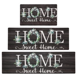 XLHOMO Home Kitchen Runner Rugs of 3, Non Slip Cushioned Kitchen Mats for Floor Waterproof Comfort Kitchen Rugs and Mats Farmhouse Chef Mats Floor Carpet for Sink,Laundry Room